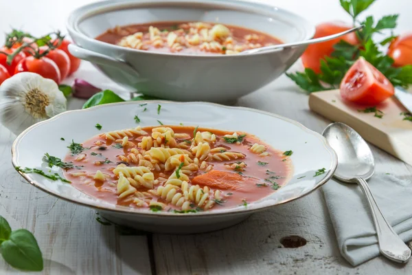 Pomidorów zupa? świeże warzywa — Zdjęcie stockowe