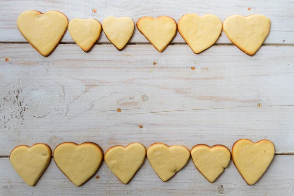 Background made ​​with a small heart-shaped cookies no. 1 — Stock Photo, Image