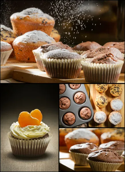 Collage av olika typer av muffins nr 2 — Stockfoto