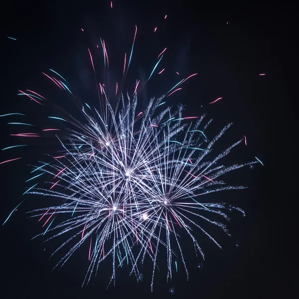 Three fireworks during the celebrations at night — Stock Photo, Image