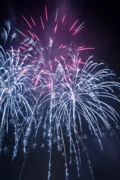 Vícebarevné velké ohňostroje během oslav — Stock fotografie