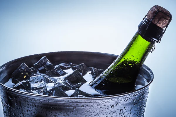 Closeup of celebration of cold champagne — Stock Photo, Image