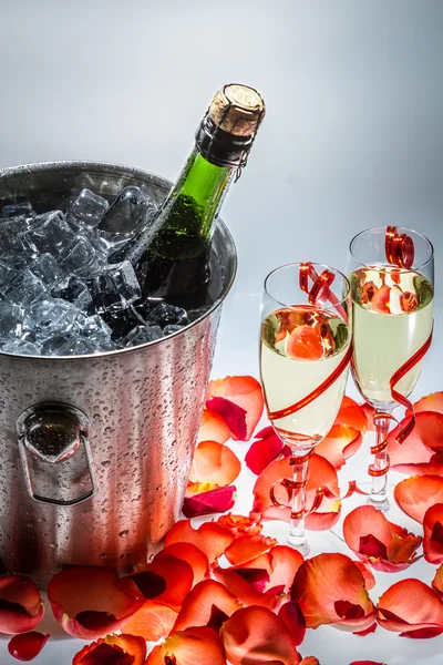 Cold champagne on New Year holiday — Stock Photo, Image