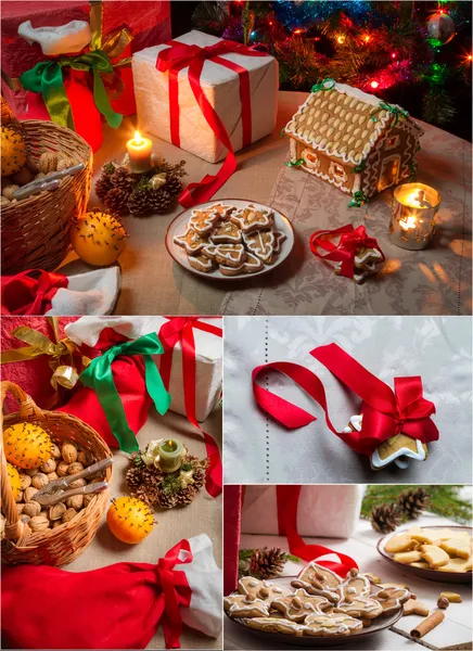 Christmas table with gingerbread cookies — Stock Photo, Image