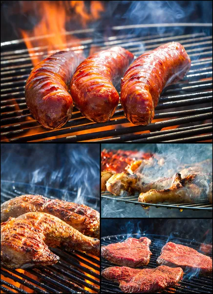 Fried meat on the grill Royalty Free Stock Photos