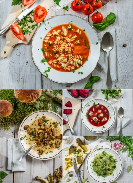 Flavors of Polish soups — Stock Photo, Image