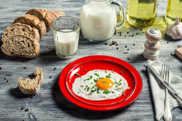 Fechar o café da manhã feito com ingredientes frescos — Fotografia de Stock