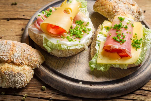 Sandwiches made of fresh vegetables — Stock Photo, Image