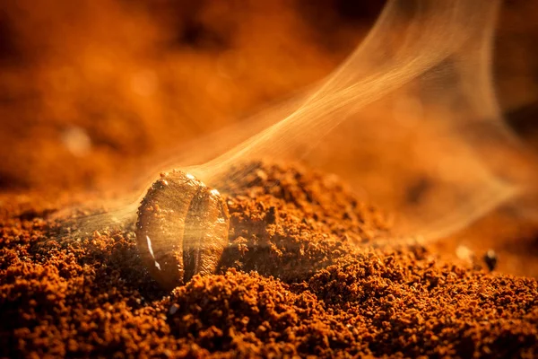 Detailní záběr na pražení kávy semen — Stock fotografie
