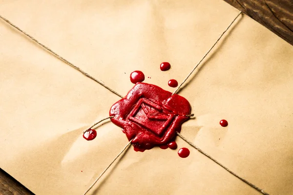 Ancient scrolls and old envelope with blue inkwell — Stock Photo, Image