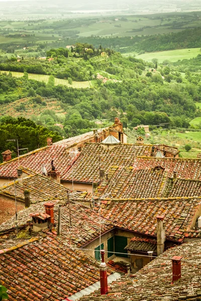 View of the valley spring in Volterra, Italy — Stock Photo, Image