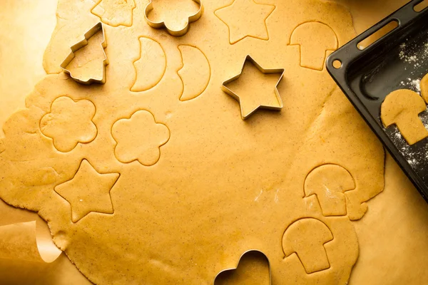 Close-up van peperkoek cookies voor Kerstmis — Stockfoto