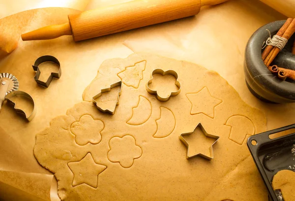Preparándose para hacer galletas de jengibre para Navidad — Foto de Stock