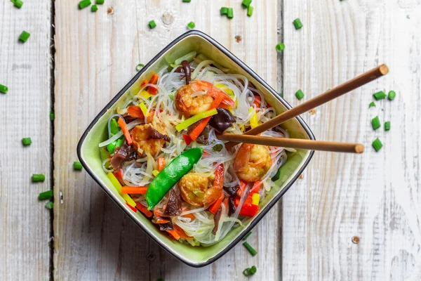 Chinese mix vegetables and rice noodles — Stock Photo, Image