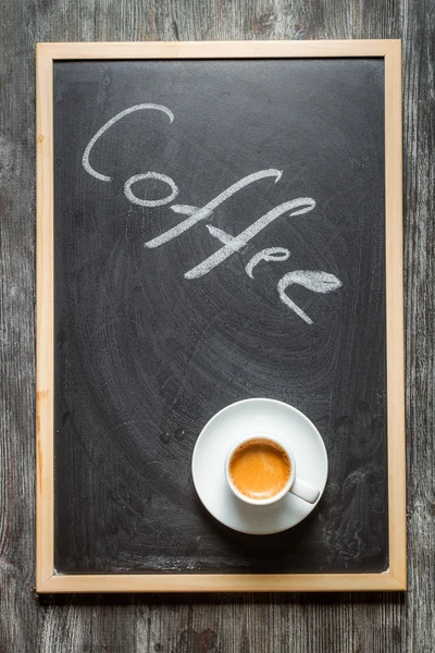 Blackboard with coffee and espresso — Stock Photo, Image