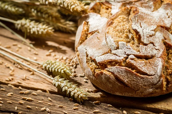 Közelkép a Harvestime frissen sütött kenyere — Stock Fotó