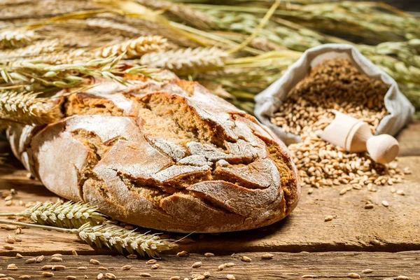 Свіжоспечений сільський хліб — стокове фото