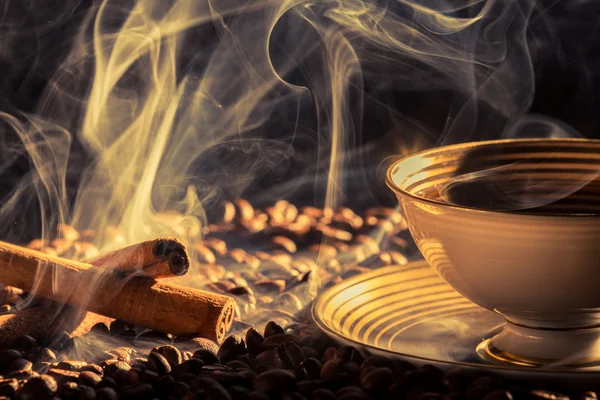 Tatlı tarçın kokusu ve kavrulmuş kahve — Stok fotoğraf