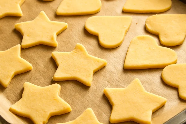 Christmas cookies just before baking — Stock Photo, Image