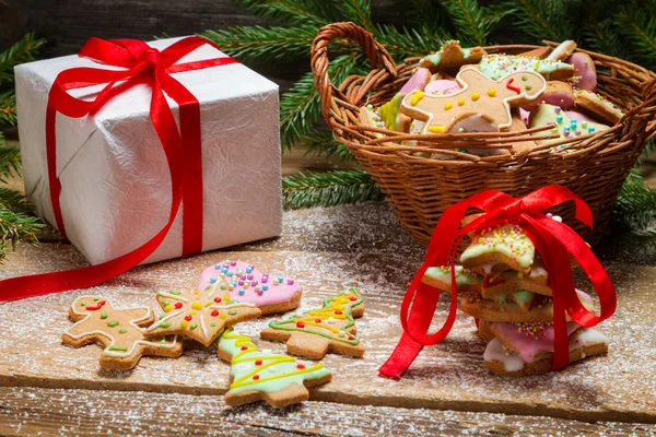 Gingerbread cookies as a nice Christmas gift — Stock Photo, Image