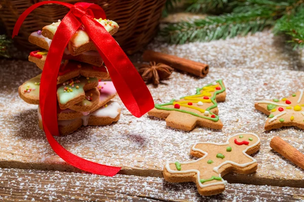 Συσκευασία μελόψωμο cookies για τα Χριστούγεννα — Φωτογραφία Αρχείου