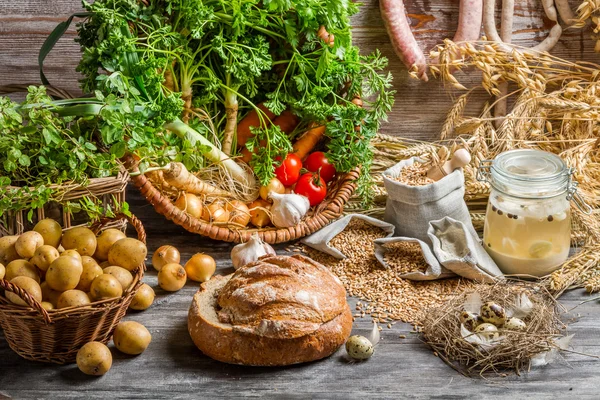 Ingredients for homemade sour soup — Stock Photo, Image