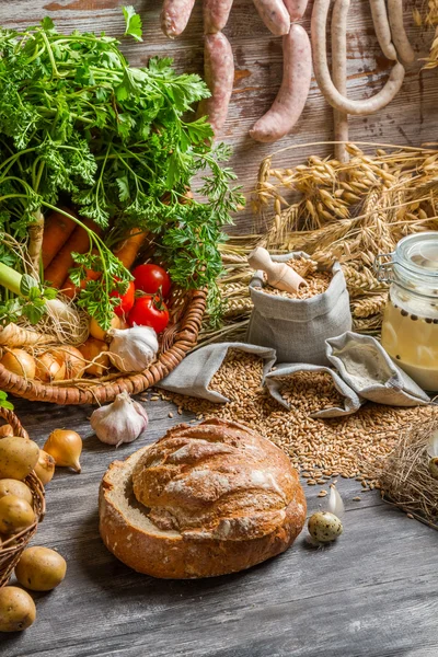 Ingredienti per zuppa acida fatta in casa — Foto Stock