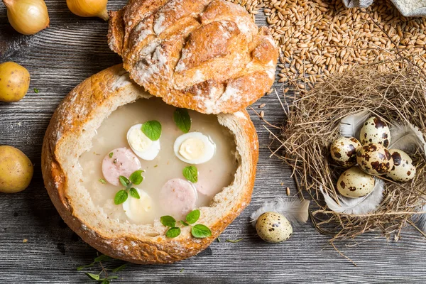 Ingredienti per zuppa acida fatta in casa — Foto Stock