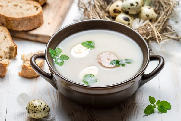 Ingredienti di campagna per zuppa acida fatta in casa — Foto Stock