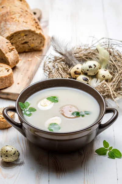 Ingredienti di campagna per zuppa acida fatta in casa — Foto Stock