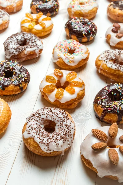 Large group of glazed donuts — Stock Photo, Image