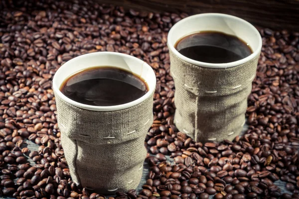 Iki taze sıcak kahve — Stok fotoğraf