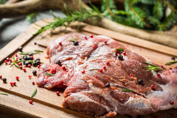 Färskt älgkött förberett för stekning — Stockfoto