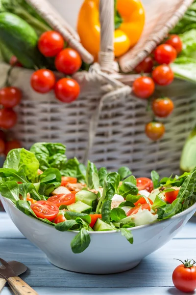 Salada vegetal de primavera saudável — Fotografia de Stock