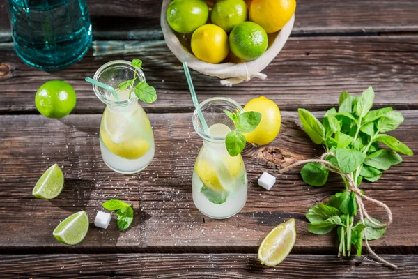 Ingredients for fresh lemonade with ice — Stock Photo, Image