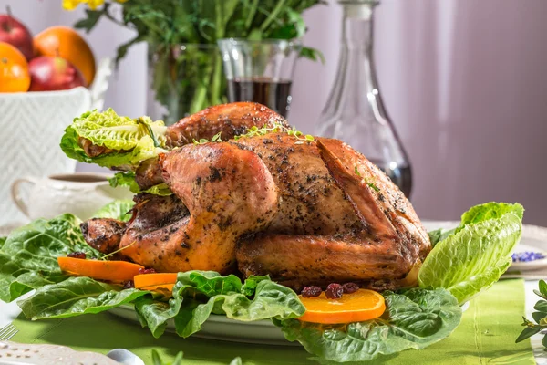 Primer plano de pavo asado para Acción de Gracias — Foto de Stock