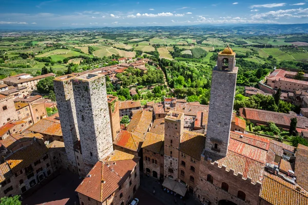 Pohled na město san gimignano, Itálie — Stock fotografie