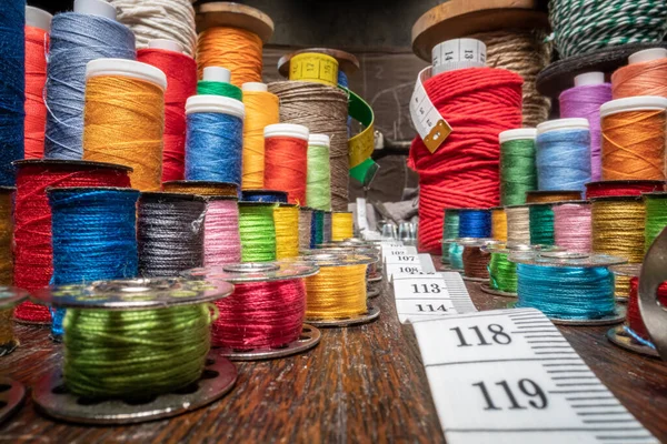 Oficina Alfaiate Antigo Costura Roupas Individuais Tradicionais Workshop Tecelagem Vintage — Fotografia de Stock