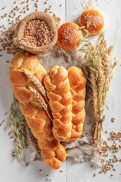 Gesunde Brotsorten Für Ein Perfektes Und Gesundes Frühstück Vielfalt Hausgemachten — Stockfoto