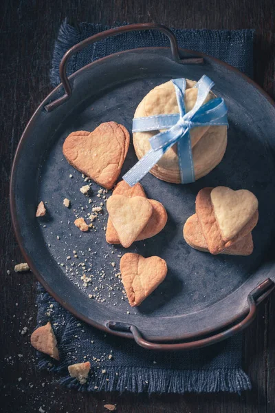 Romantic Valentine Cookies Special Snack Couples Shortbread Valentine Day Shape — Stock Photo, Image