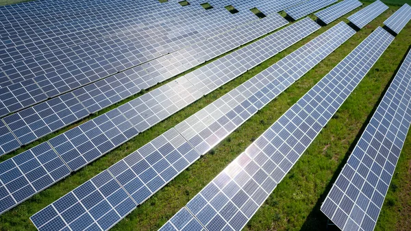 Fazenda Fotovoltaica Grande Azul Como Energia Emissão Zero Energia Pura — Fotografia de Stock