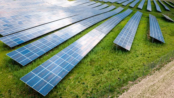 Aerial View Photovoltaic Farm Renewable Energy Source Pure Energy Countryside Royalty Free Stock Photos