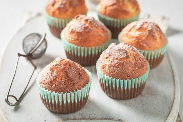 Lekkere Verse Yoghurt Cupcake Met Rietsuiker Zelfgemaakte Gouden Muffins Met — Stockfoto