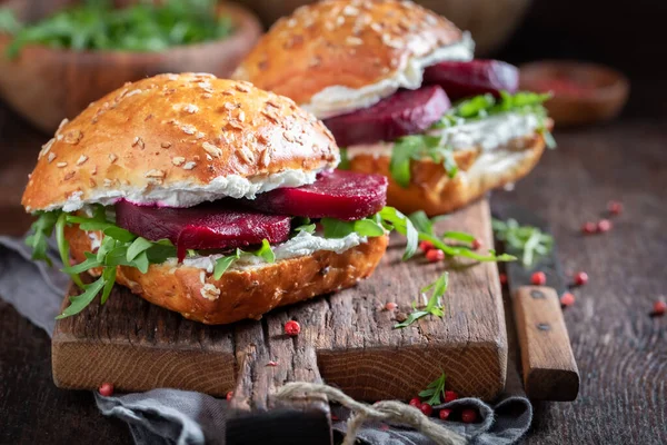 Smaczna Domowej Roboty Kanapka Świeże Śniadanie Lub Lunch Kanapka Świeży — Zdjęcie stockowe