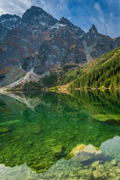 Vida Selvagem Polónia Maravilhoso Lago Montanha Tatras Outono Europa — Fotografia de Stock