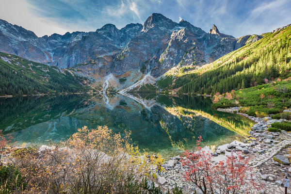 Mountain Lake Tatras Autumn Wildlife Poland Europe Royalty Free Stock Photos