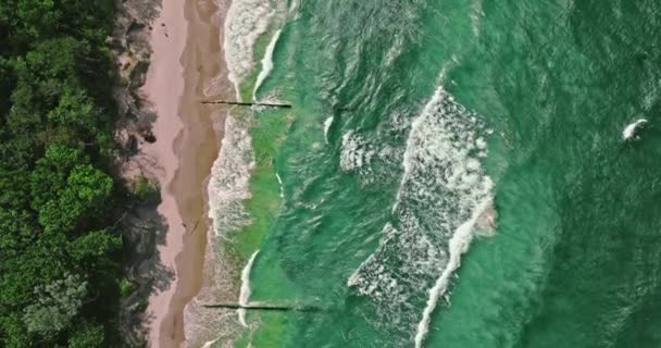 Stormy Waves Baltic Sea Summer Aerial View Nature Tourism Baltic — Wideo stockowe