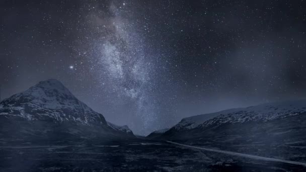 Timelapse Highlands Night Milky Way Scotland — Stock Video