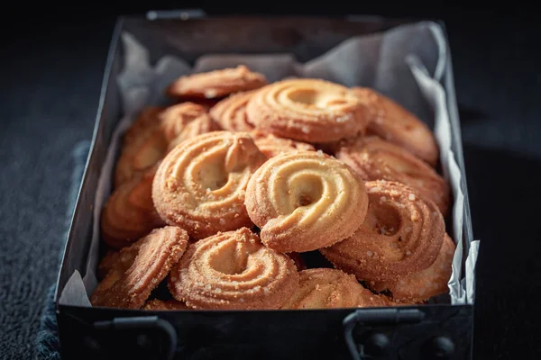 Homemade Danish Cookies Made Butter Sugar Shortbread Cookies – stockfoto