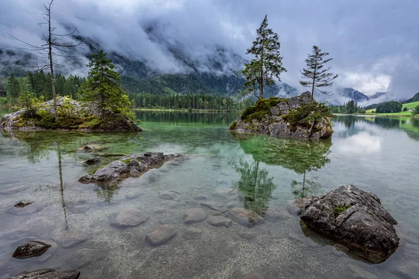 Λίμνη Hintersee Στο Εθνικό Πάρκο Berchtesgaden Βουνά Στη Deutschland Ευρώπη — Φωτογραφία Αρχείου